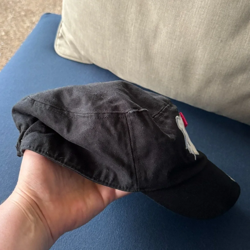 Hello‎ Kitty Sanrio Yourth Girl Hat Black Elastic Adjustable Army Cap Style